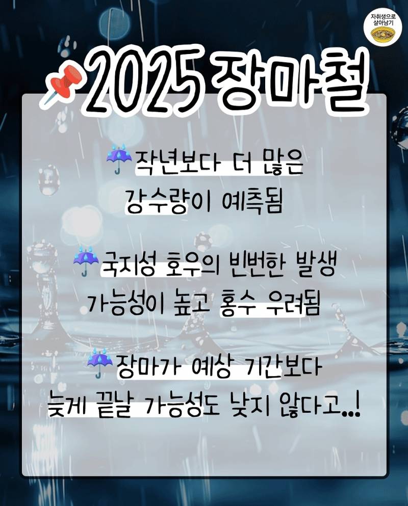 2025년 여름 장마기간 예상날짜 | 인스티즈