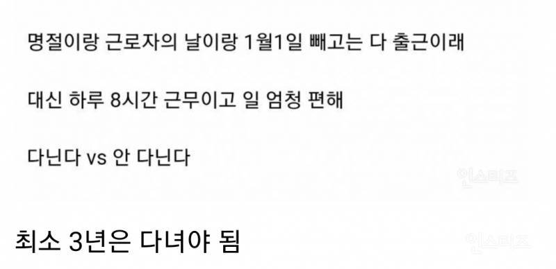 [잡담] 월급 세후 600만원 준다고 하면 1년에 10일만 쉬는 회사 다닐 수 있어? | 인스티즈