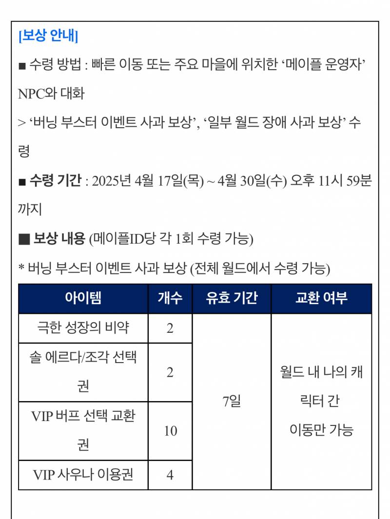 [잡담] 운영자 보상떴다 | 인스티즈