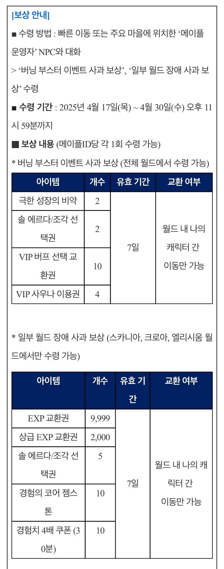 [잡담] 사과보상(new) 받아가 용사들 | 인스티즈