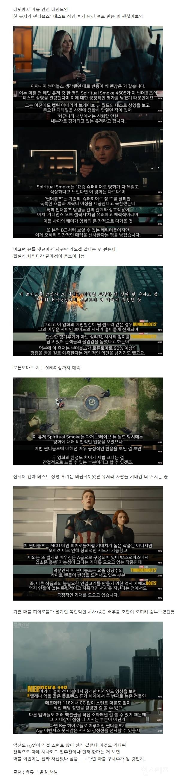 펌글) 테스트 상영 반응 유출로 기대감 폭발중인 썬더볼츠* | 인스티즈