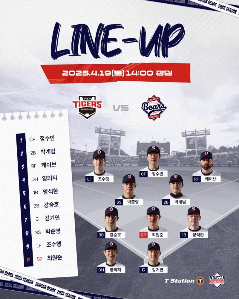 [OnAir] 🐻 250419 두산vs기아 달글 🐻 | 인스티즈