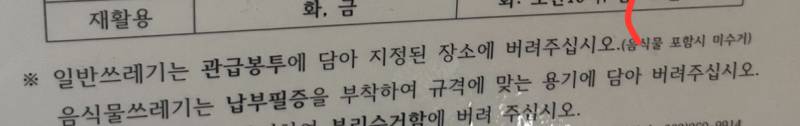 [잡담] 이거 음쓰통 사서 납부필증 스티커 붙여서 내놓으라는거야..? | 인스티즈
