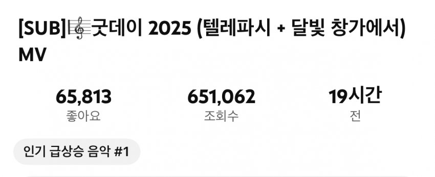 [잡담] 굿데이 인급음 1위됐다!!! | 인스티즈