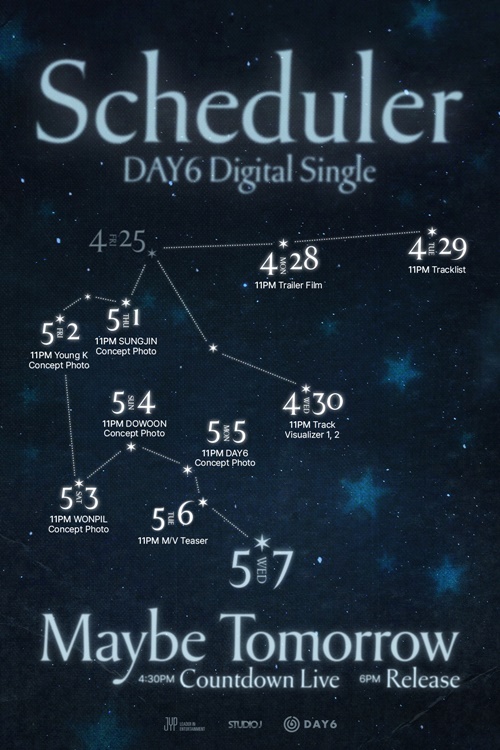 [정보/소식] DAY6, '메이비 투모로우' 스케줄러 오픈...밤하늘 수놓은 감성 | 인스티즈