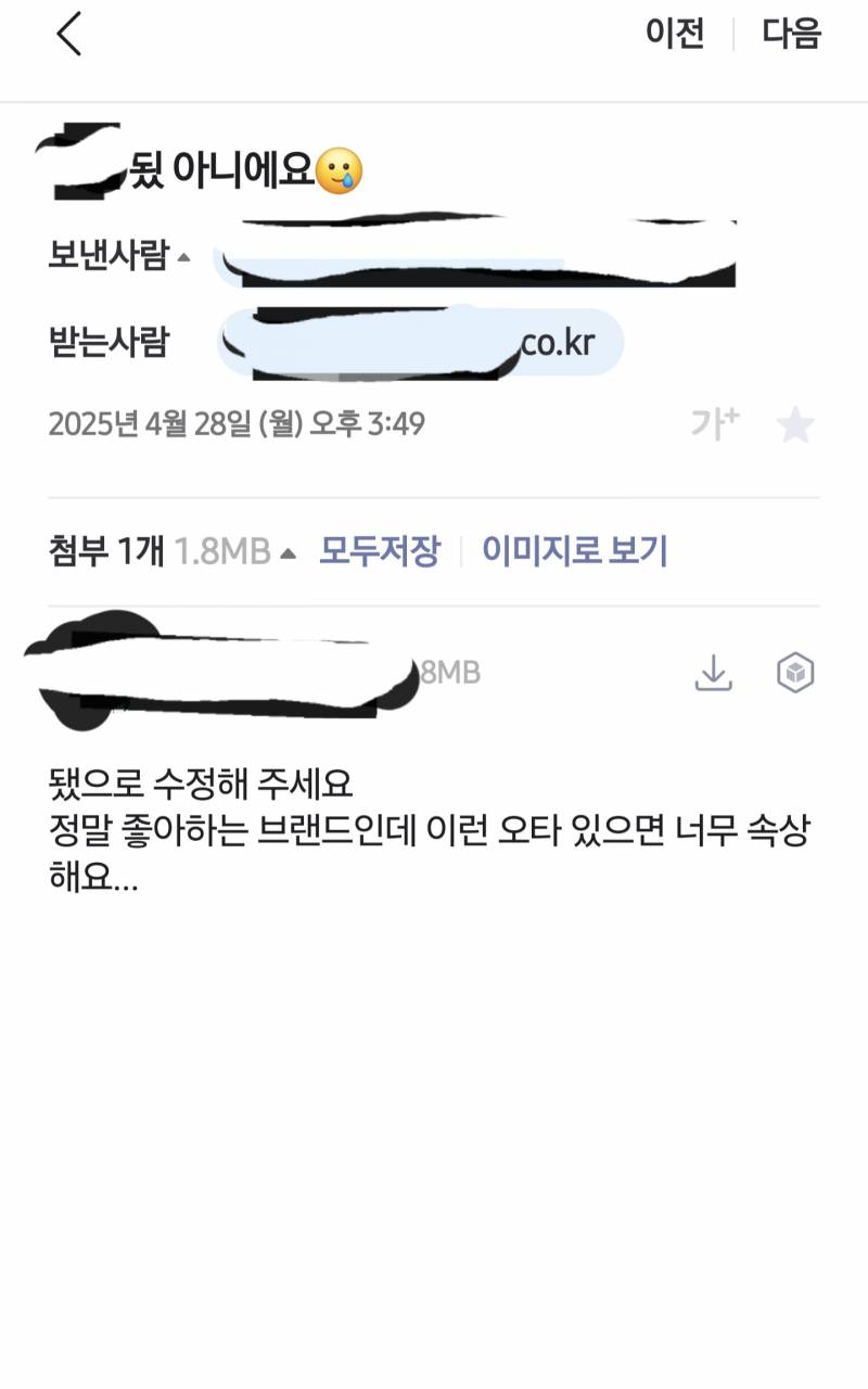 [잡담] 브랜드에 맞춤법 메일 보냈다가 | 인스티즈