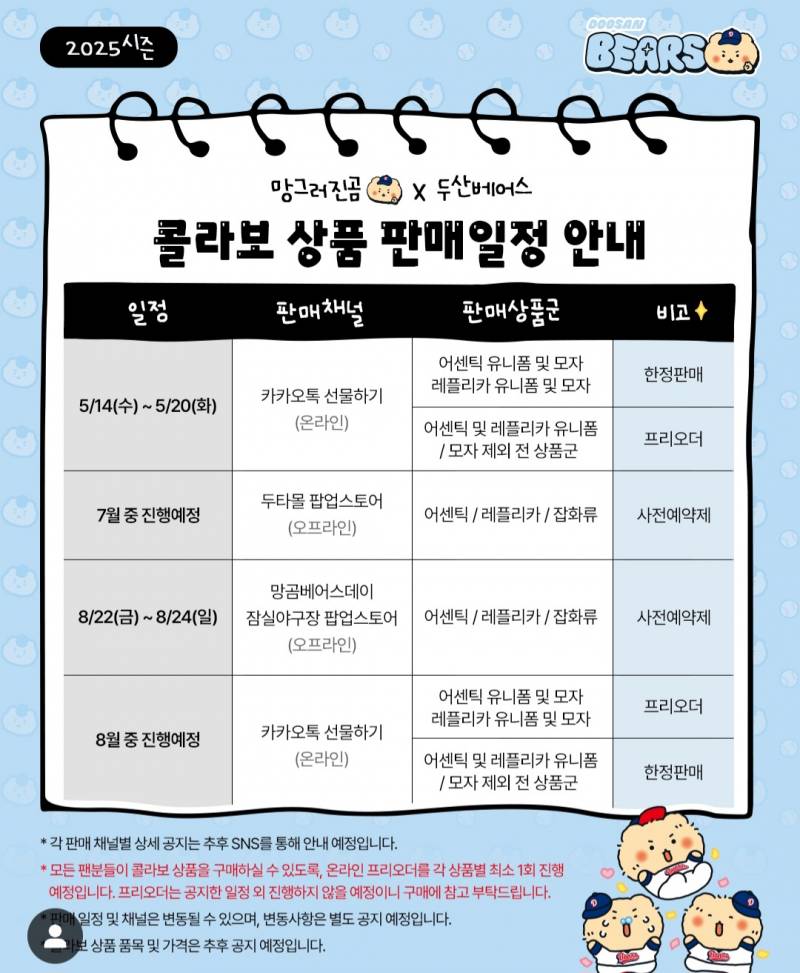 [잡담] 망곰 판매일정 궁금한거 있어 | 인스티즈