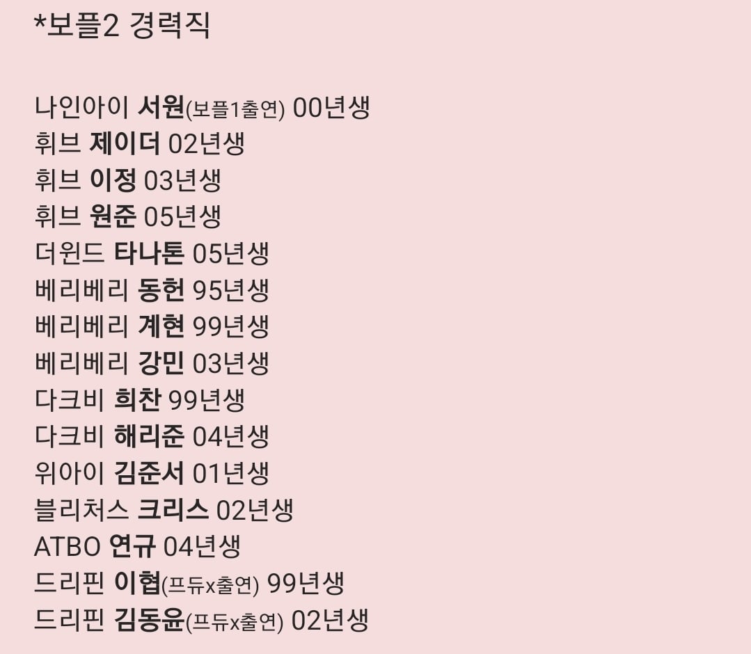 [정리글] 보플2 촬영기간 활중 공지 뜬 남돌들 | 인스티즈