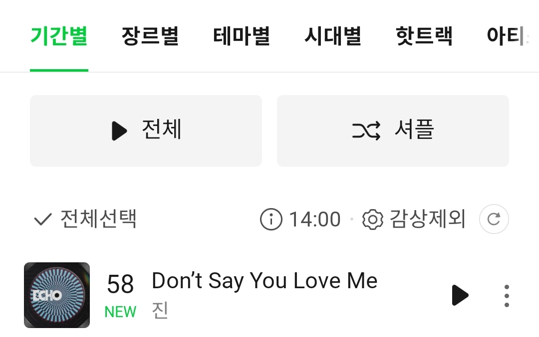 [정보/소식] 방탄 진 멜론 탑백 58위 진입 | 인스티즈