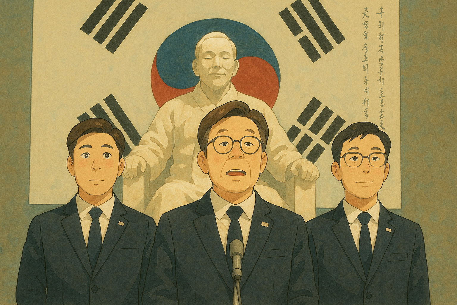 [잡담] 김구선생 묘역참배에 이재명과 김구손자 지브리사진으로 해보니 좀 남다르네 | 인스티즈
