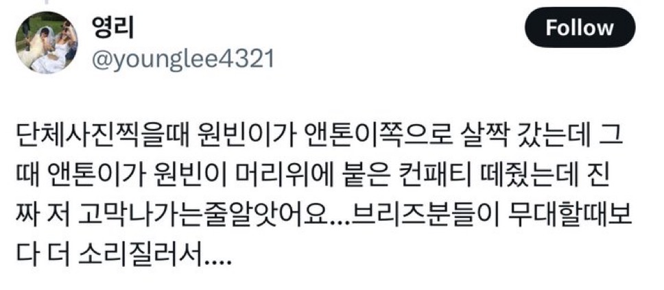 [잡담] 아 앤톤이가 원빈이 컨페티 어케 떼줫길래 | 인스티즈