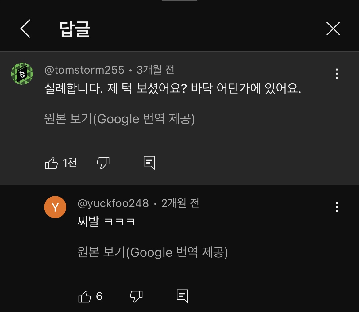 [잡담] 와 유튜브 댓글번역 이렇게까지된다고 | 인스티즈