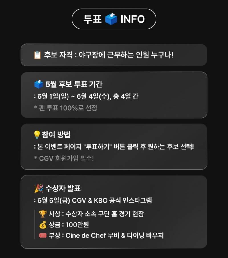 [잡담] cgv 투표있는데 휘집이가 후보임 | 인스티즈