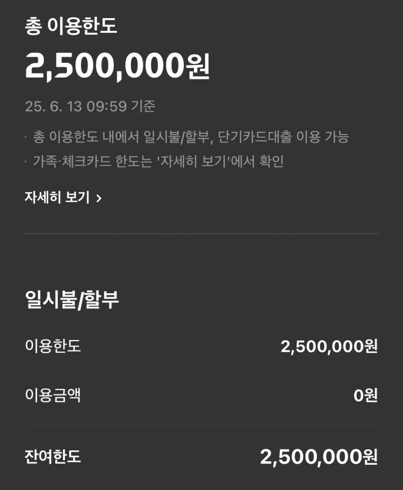 [잡담] 이게 내 신용카드 한도야? | 인스티즈