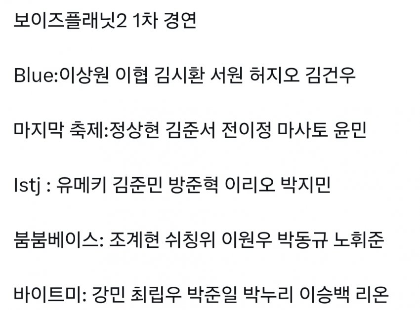 [잡담] 보플 1차경연 스포 또 뜸 | 인스티즈