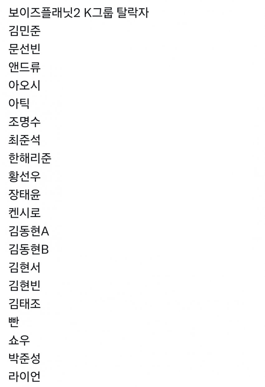 [정보/소식] 보플2 k 탈락자 c 생존자 스포정리 ㅅㅍㅈㅇ | 인스티즈