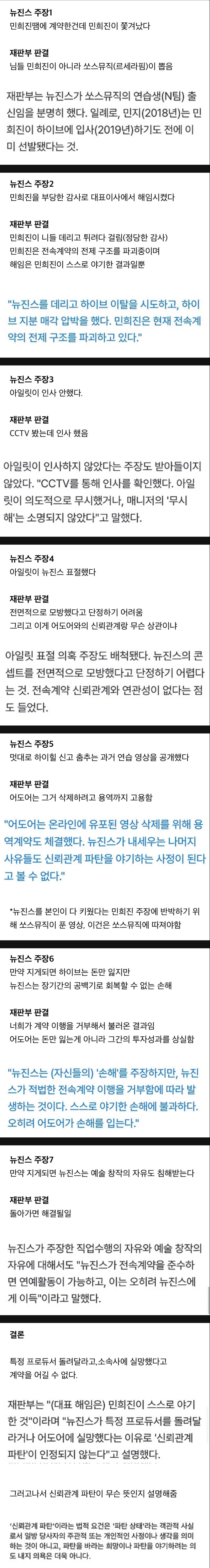 [정리글] 뉴진스 항고심 기각 결정문 요약.jpg | 인스티즈