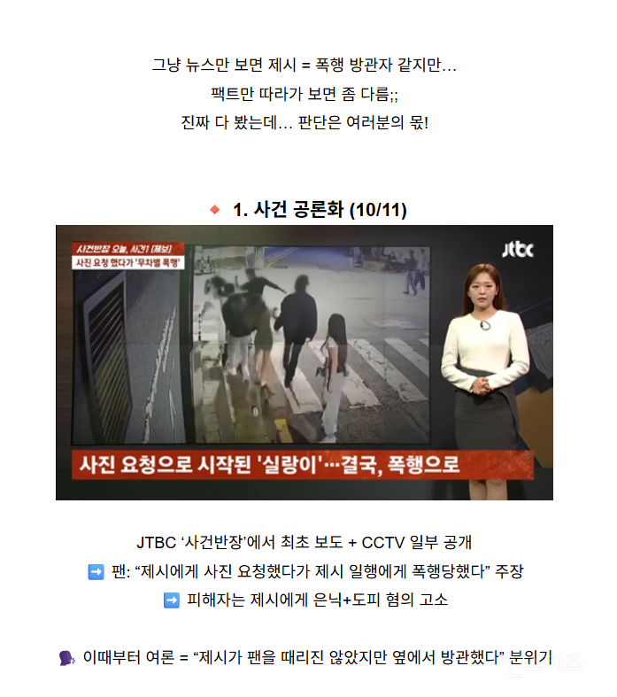 [정리글] 제시 팬 폭행 사건 연루, 알고 보니 반전 가득한 타임라인.txt | 인스티즈