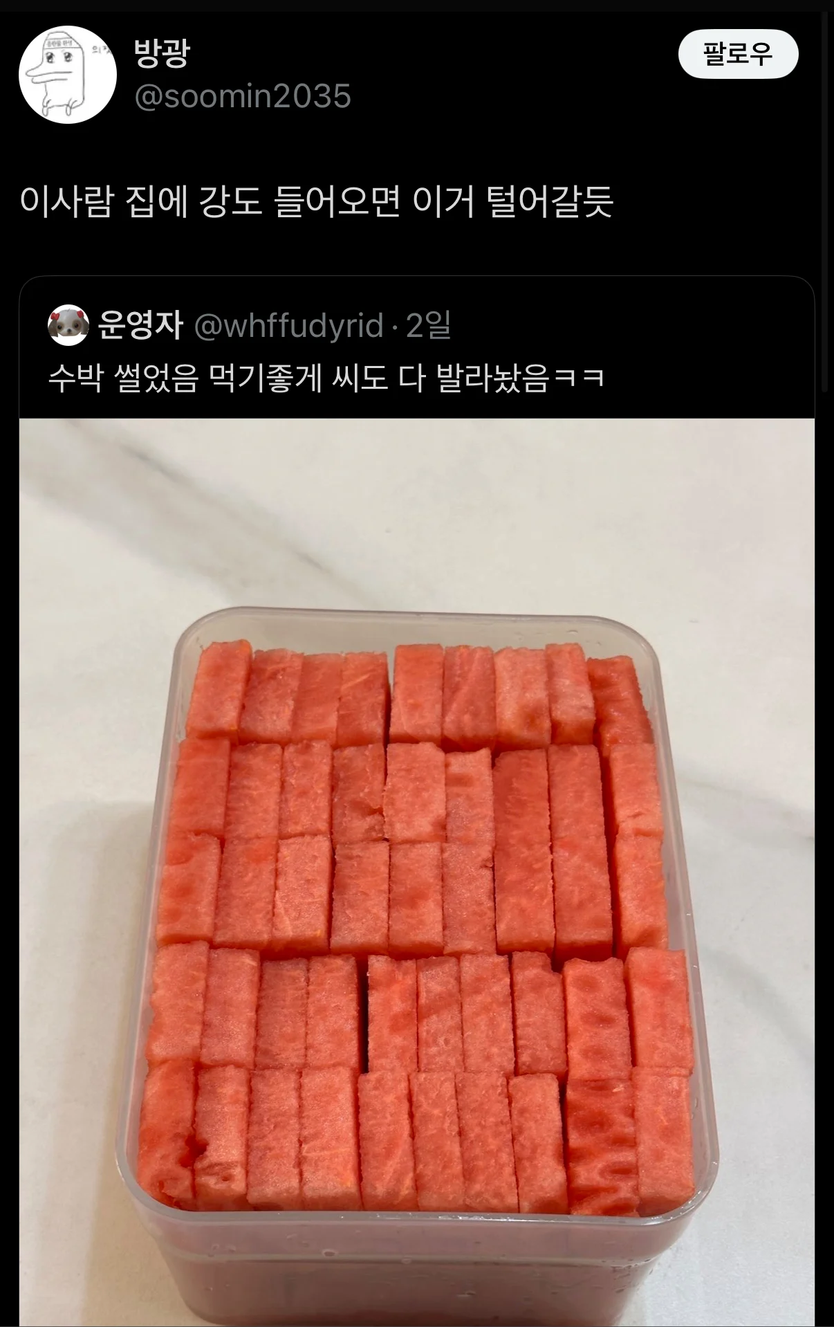 수박씨 다 발라놨어 | 인스티즈