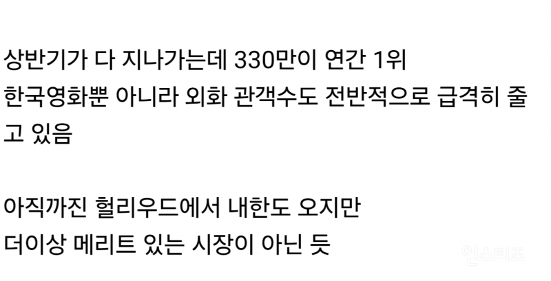 찐 망한 거 같은 한국 영화 시장 | 인스티즈