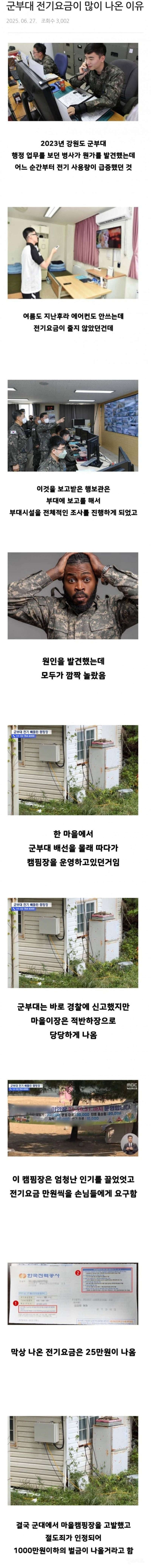 한 군부대의 전기요금이 많이 나온 이유 | 인스티즈