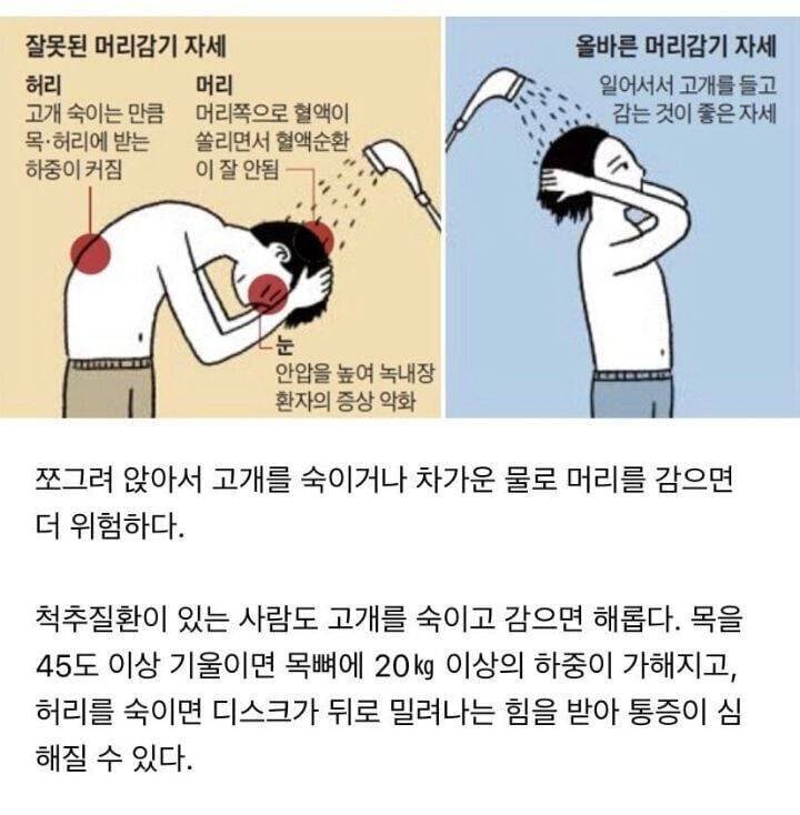 현재 상당히 위험하다는 머리 감는 법.JPG | 인스티즈