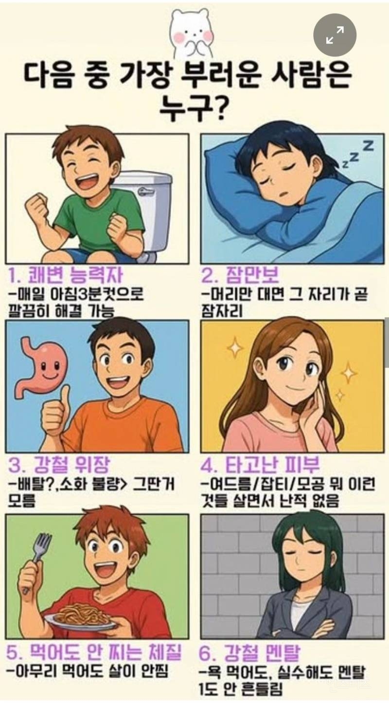 이 6가지 능력중 하나 고른다면 어떤거 고르시겠어요? | 인스티즈
