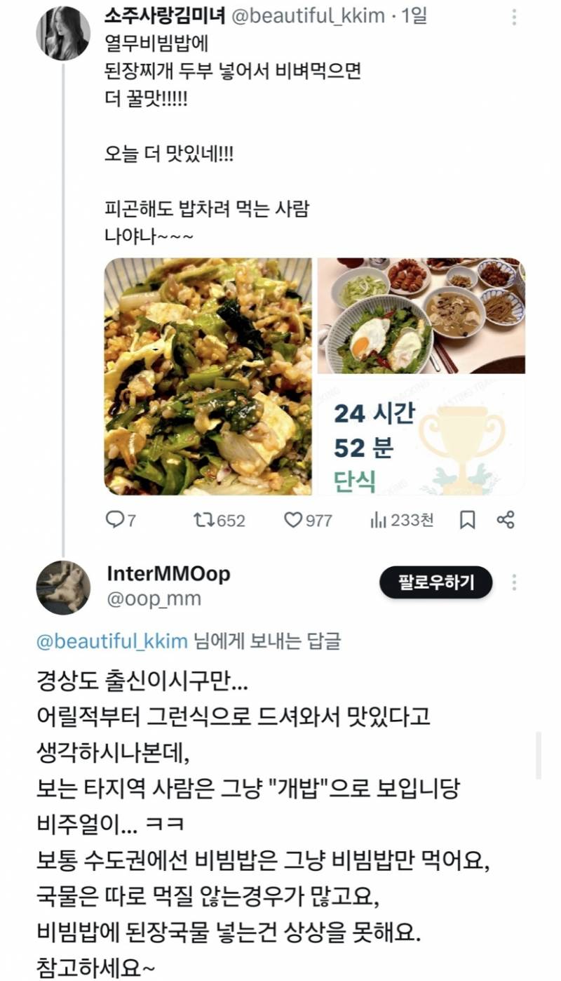 [잡담] 울 아빠표 비빔밥인데 이거 개밥이라니ㅠㅠㅠ | 인스티즈