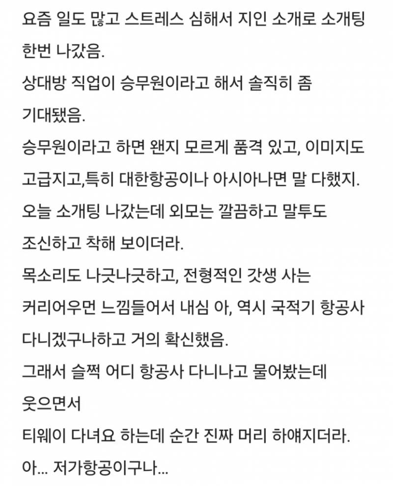 [잡담] 같은 승무원이더라도 ㄹㅇ 이렇게 급을 다르게 생각해? | 인스티즈