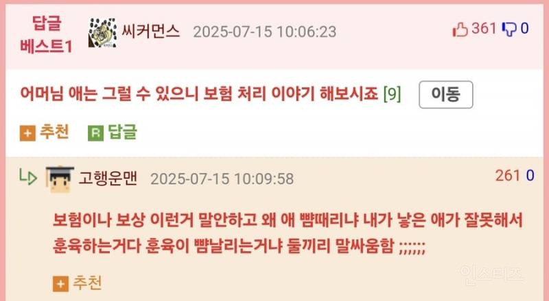 차 긁힌 머스탱 차주가 애엄마랑 싸움 | 인스티즈