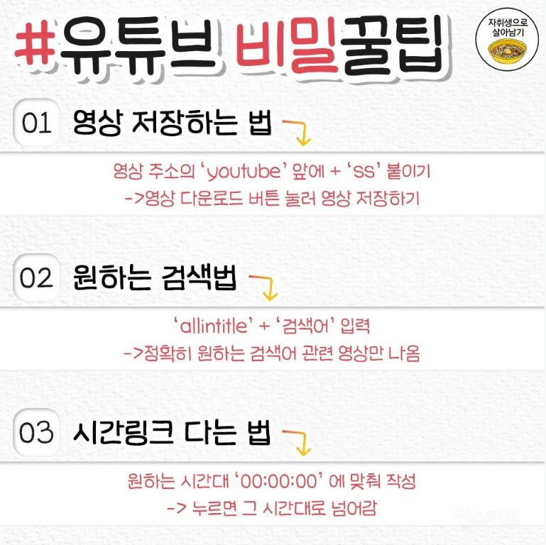 사이트별로 알면 좋은 꿀팁.jpg | 인스티즈