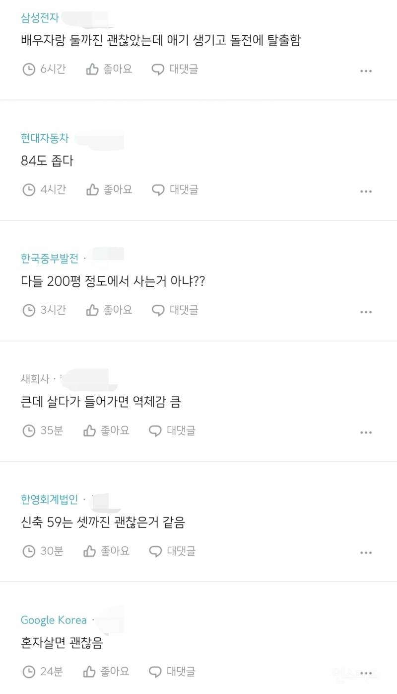 59m² (25평형) 집 세식구가 살기에 좁다 vs 괜찮다 | 인스티즈