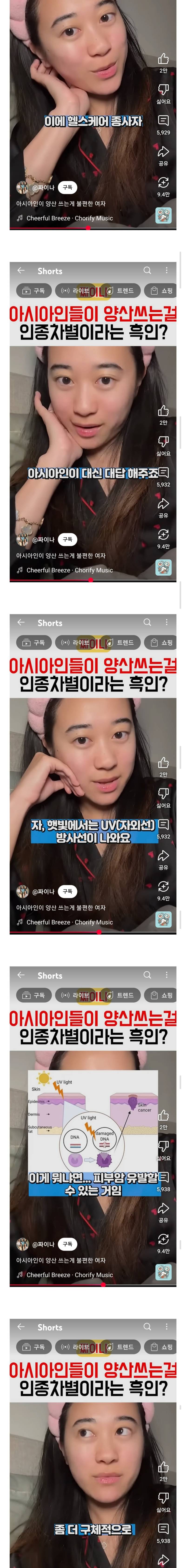 아시아인들이 양산 쓰는 게 인종차별이라는 사람..JPG | 인스티즈