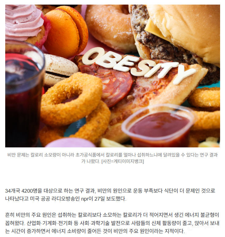 "비만 원인은 음식이야, 운동 부족이 아니고” | 인스티즈