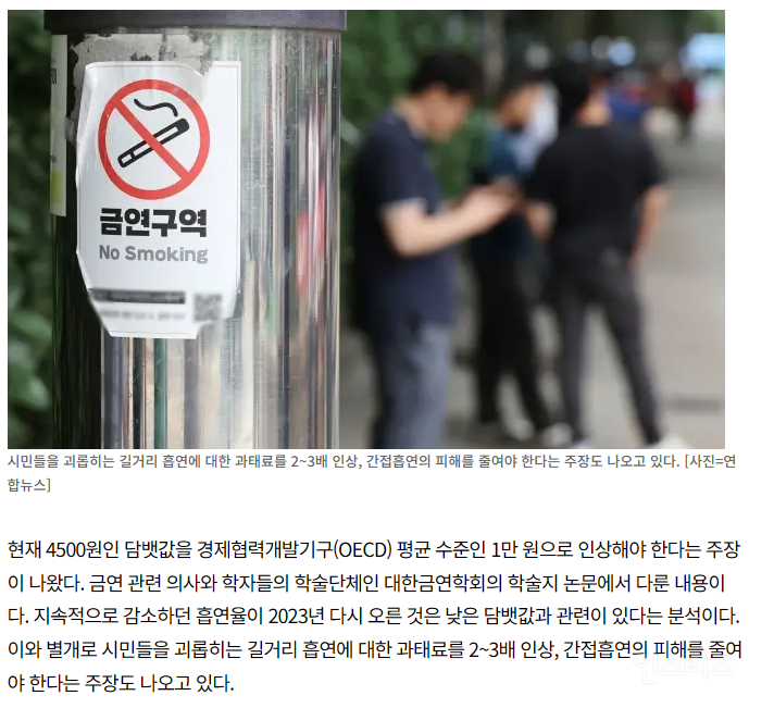 "담뱃값 2배 인상” vs "거리흡연 과태료 3배로”…왜 걸으면서 담배 피울까? | 인스티즈
