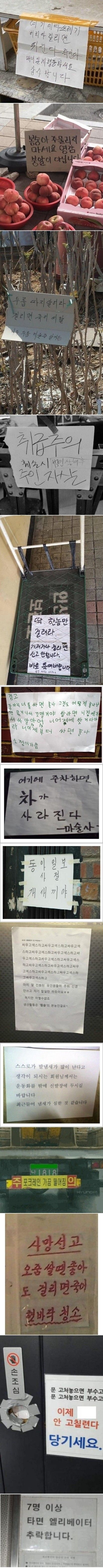 한국인의 정이 느껴지는 매콤한 경고문들.jpg | 인스티즈