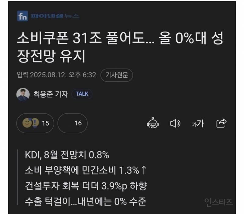 소비쿠폰의 어마어마한 효과 | 인스티즈