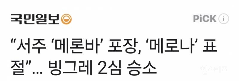"서주 '메론바' 포장, '메로나' 표절”… 빙그레 2심 승소 | 인스티즈