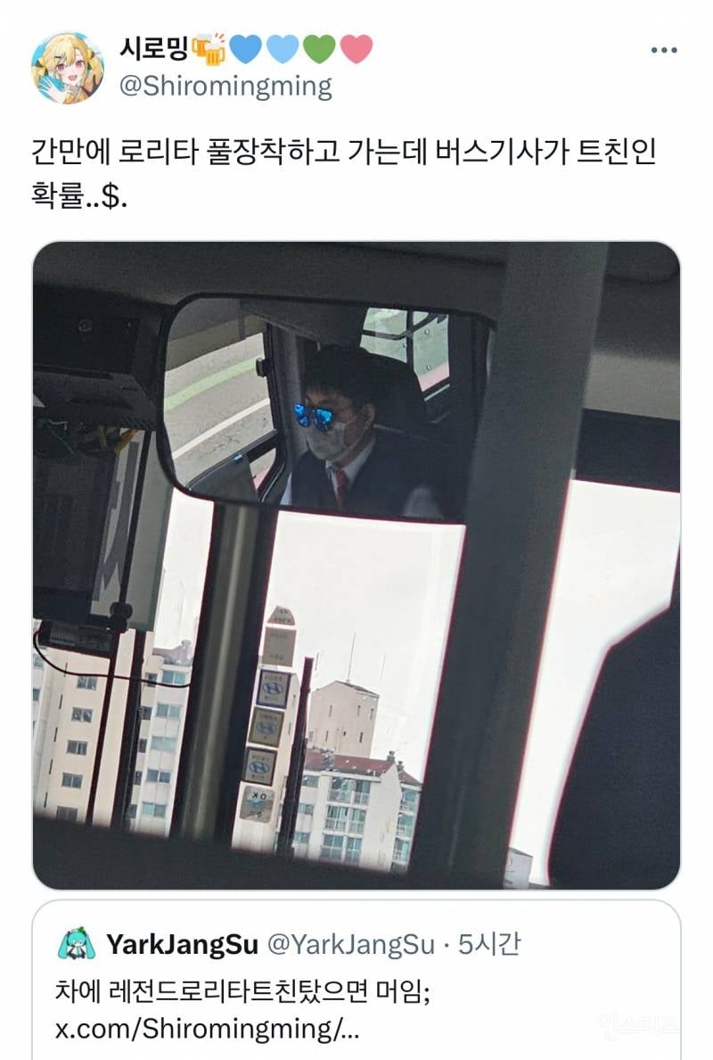 로리타 풀착장하고 가는데 버스기사가 트친인 확률.twt | 인스티즈