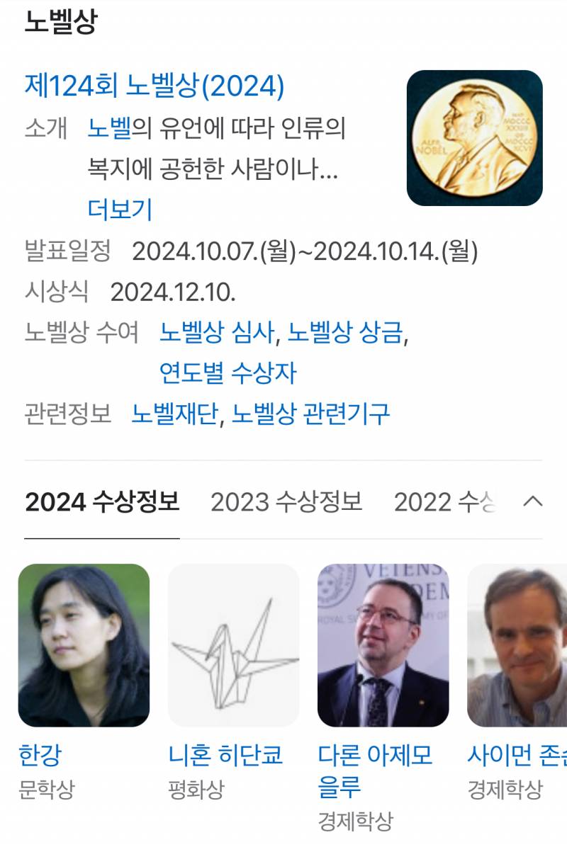 엥 올해 한강이 받았잖아요 이상하네 | 인스티즈