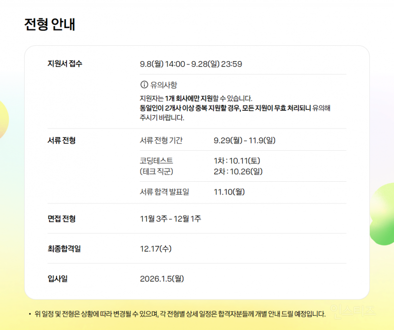 카카오 신입크루 공채 떴슨 | 인스티즈