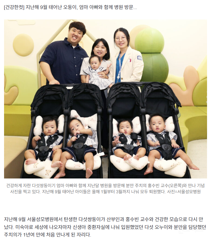 작년에 태어난 다섯쌍둥이 근황.jpg | 인스티즈
