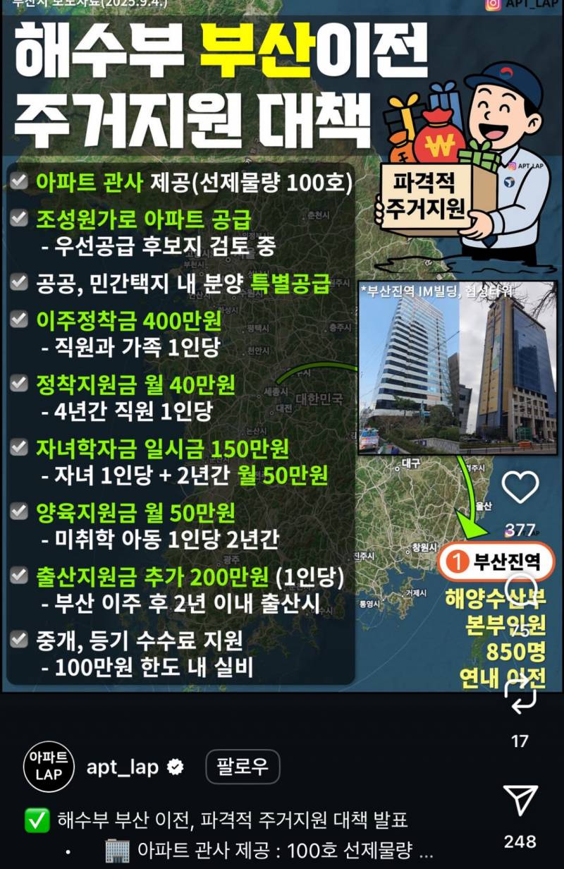[잡담] 해수부 부산 이전하는 대가로 이걸 진짜 해주기로 해준다는거야? 아니면 요구하는거야???? | 인스티즈