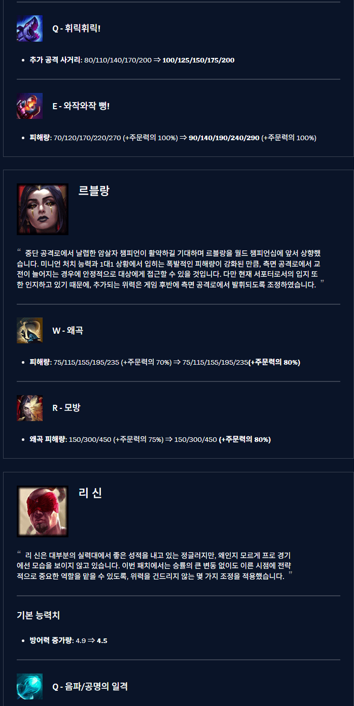 [정보/소식] 25.19패치 전체 떳다모 | 인스티즈