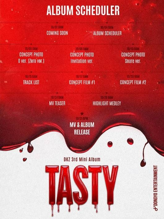DKZ, 미니 3집 'TASTY' 스케줄러 공개..본격 컴백 카운트다운 | 인스티즈
