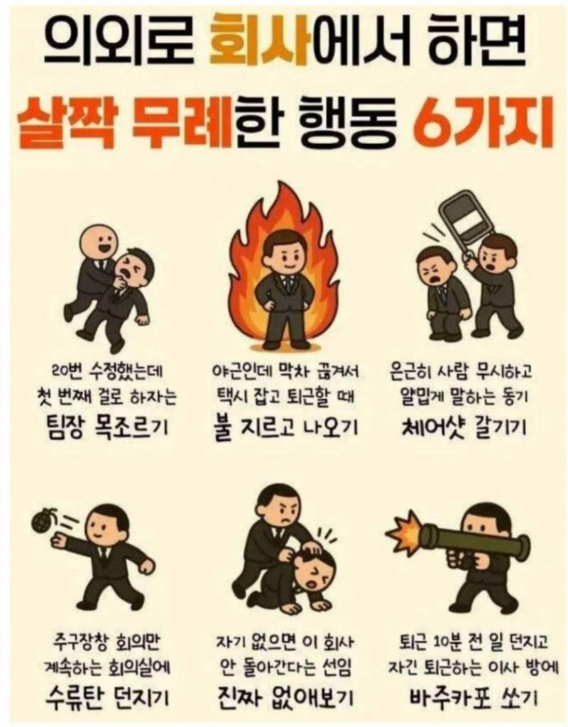 의외로 회사에서 하면 살짝 무례한 행동 6가지 | 인스티즈