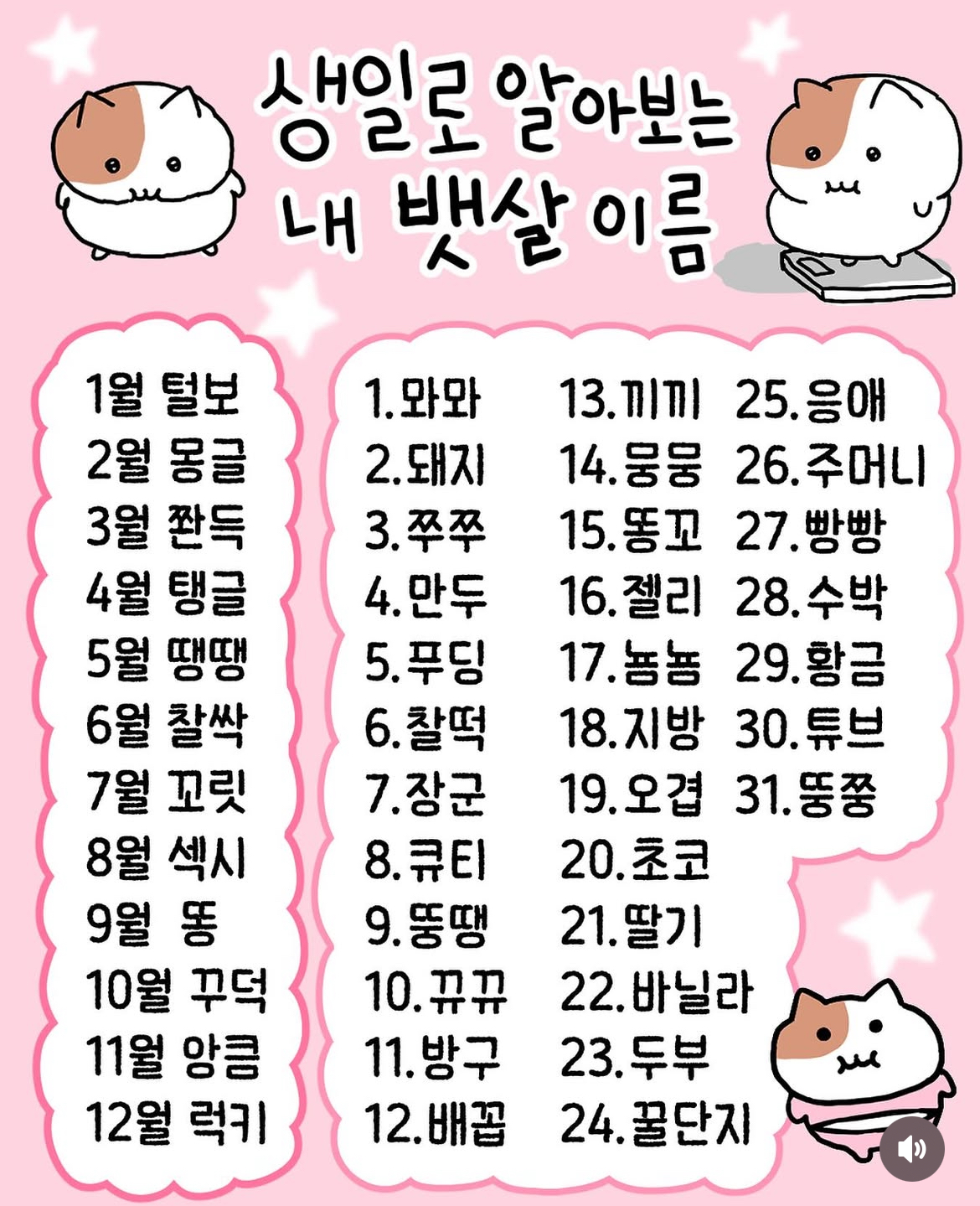생일로 알아보는 내 뱃살 이름 | 인스티즈