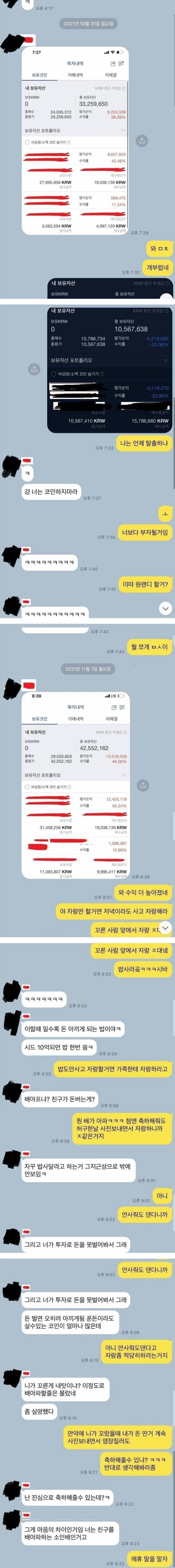 코인 자랑하다 서로 손절한 친구 | 인스티즈