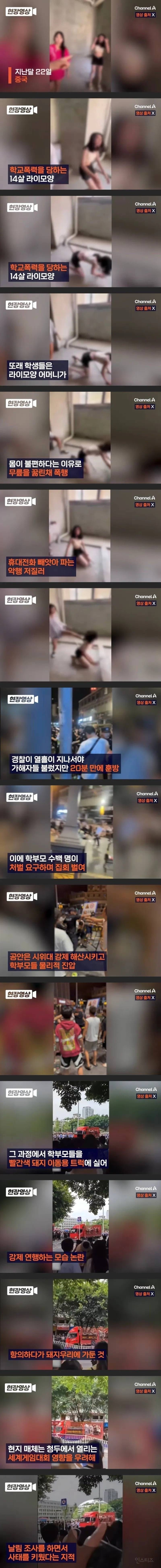 중국 역대급 학교폭력 대처 | 인스티즈