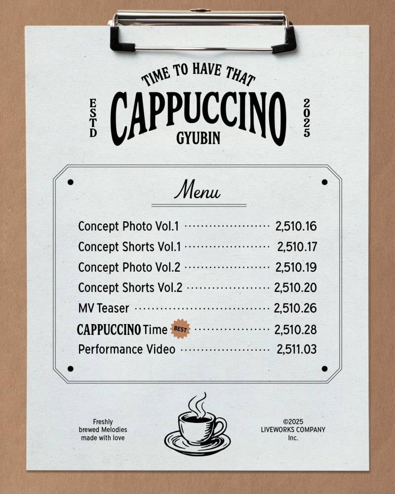 솔로가수 규빈 3rd Single <CAPPUCCINO> 스케줄러 | 인스티즈